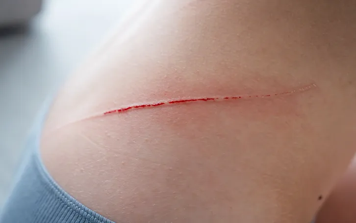 Hautrötung Ursachen Hautverletzungen Eine längere Schnittwunde